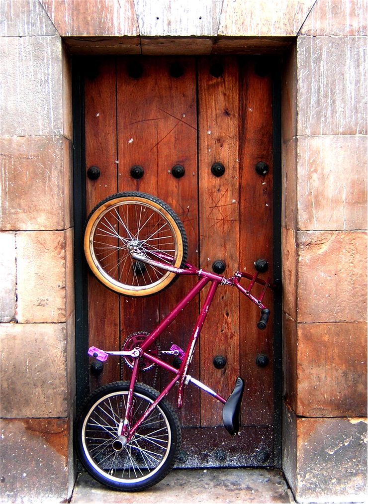 Picture Of Bicycle And Old Door