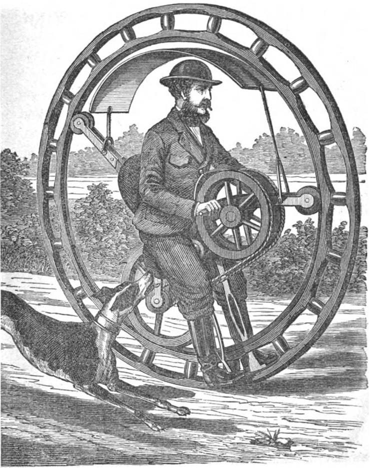 Picture Of Hemming's Unicycle Flying Yankee Velocipede