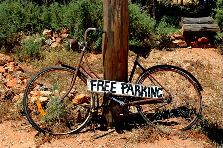 Picture Of Old Bicycle And Free Parking