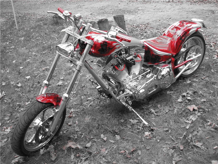 Picture Of Red Silver Motocycle