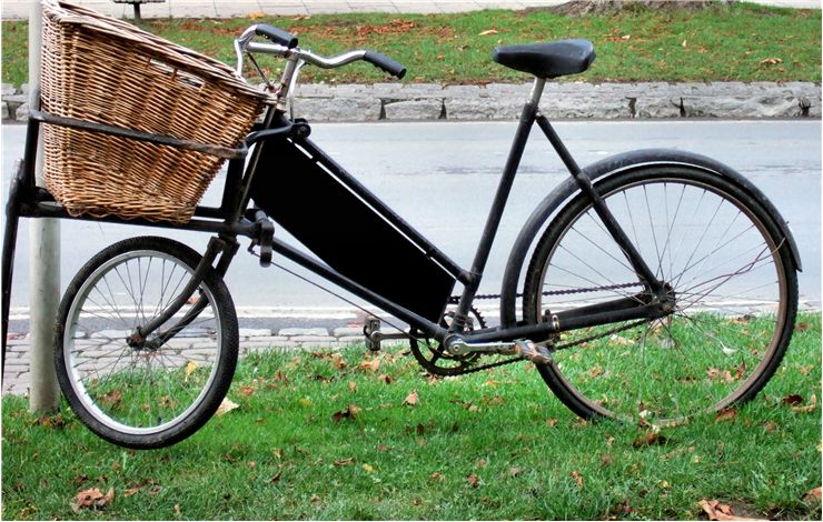 Picture Of Retro Bicycle With Basket